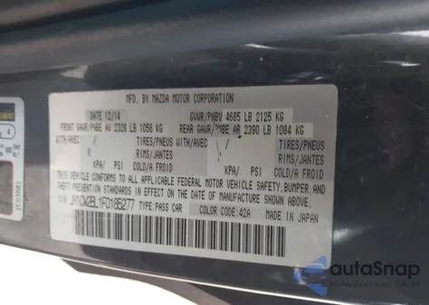 2015 Mazda Mazda5 Sport from USA, damaged, VIN JM1CW2BL1F0185277